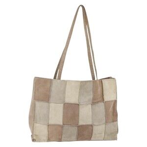 Chanel Patchwork Tote Bag Suede Beige CC